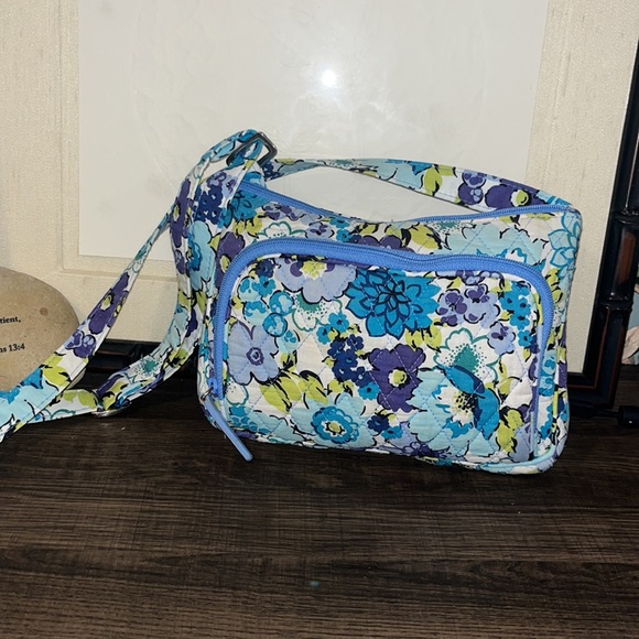 Vera Bradley Bundle Blueberry Blossom Crossbody, Wristlet , ID Key Chain Bags - Picture 8 of 16